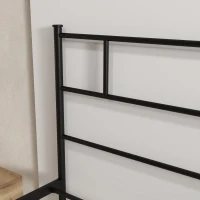 HOMCOM King Metal Bed Frame Solid Bedstead Base with Headboard and Footboard, Metal Slat Support and Underbed Storage Space, Bedroom Furniture, Black(m-9)