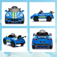 AIYAPLAY Coche Eléctrico para Niños con Licencia RUF CTR 3 Clubsport Mando a Distancia Motor Doble Sirena Ruedas Auxiliares Azul(m-8)