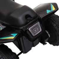 HOMCOM Quad Eléctrico para Niños de 18-36 Meses Vehículo Eléctrico Cuatrimoto a Batería 6V con Avance y Retroceso Carga Máx. 20 kg 72x40x45,5 cm Negro(m-9)
