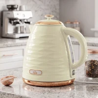 HOMCOM 3kW Rapid Boil Honeycomb Kettle - Cream White(m-9)