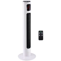 HOMCOM 38'' Freestanding Tower Fan, 3 Speed 3 Mode, 12h Timer, 70 Degree Oscillation, LED Panel, 5M Remote Controller, White(m-1)