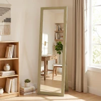 HOMCOM Specchio Verticale da Parete o da Terra con Cornice in MDF, 37x40x155 cm, Quercia e Trasparente(m-9)