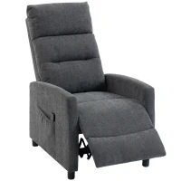 HOMCOM Sillón de Masaje Reclinable con Reposapiés 2 Zonas de Masaje Respaldo Alto Bolsillos Tapizado en Chenilla Gris(m-13)