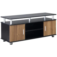 HOMCOM Mobile Porta TV Fino a 55" con Armadietti e Ripiani in Legno e Alluminio, 120x40x52.2cm(m-1)
