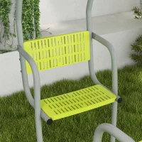 Outsunny 3 en 1 balançoire portique enfant avec 2 face à face et 1 siège de balançoire charge max. 225 kg vert(m-9)