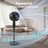 HOMCOM Pedestal Fan, Powerful Air Circulator, 36 Inch Floor Standing Fan with 3 Speed Settings, 70° Oscillating for Bedroom, Home and Office, Black(m-4)