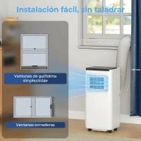 HOMCOM Aire Acondicionado Portátil 10.000 BTU 4 en 1 Enfriamiento Deshumidificador Ventilador con WiFi para 30 m² Blanco(m-8)