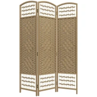 HOMCOM Paravent intérieur en bois séparateur de pièce cloison pliable 3 panneaux 120 x 170 cm bois naturel(m-12)
