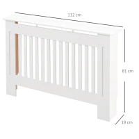 HOMCOM Slatted Radiator Cover Painted Cabinet MDF Lined Grill in White (112L x 19W x 81H cm)(m-3)