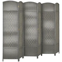 HOMCOM Paravent intérieur en bois 6 panneaux séparateur de pièce pliable pour salon chambre 270 x 180 cm gris mélangé(m-11)