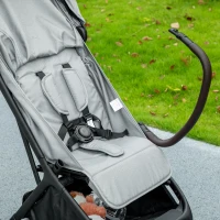 AIYAPLAY Foldable Baby Stroller with Adjustable Seat, 5-Point Harness, Canopy, Basket, 6.3kg Lightweight & Compact, Light Grey(m-8)