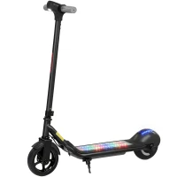 SPORTNOW Trottinette électrique enfants 6-14 ans, écran LED, lumières RGB, pneus 6,5'', vitesse 10 km/h, démarrage au kick, noir(m-12)
