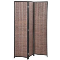 HOMCOM Paravent en bois séparateur de pièce closion de séparation pliable 3 panneaux 135 x 180 cm marron(m-12)