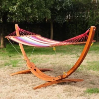 HOMCOM Hamac de Jardin avec Support en Bois hamac sur Pied 1 Personne Charge Max. 120 Kg(m-10)
