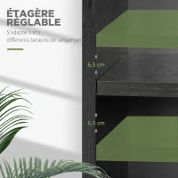 HOMCOM Bibliothèque étagère de rangement avec 2 compartiments et étagère réglable, 60 x 24 x 63 cm, noir(m-4)