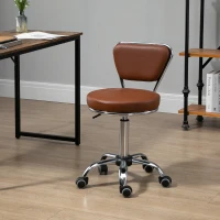 HOMCOM Tabouret de massage Vintage - tabouret de travail pivotant 360° - hauteur assise réglable 49-64 cm - revêtement(m-10)