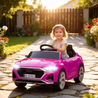 AIYAPLAY Audi Q8 etron Sportback Licensed Ride on Car with Remote Control, Four-Wheel Suspension, Soft Start for Ages 3-4, Pink(m-2)
