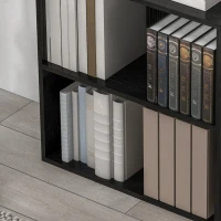 HOMCOM Bibliothèque étagère de rangement avec 2 compartiments et étagère réglable, 60 x 24 x 63 cm, noir(m-9)