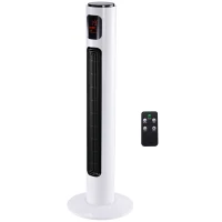 HOMCOM 38'' Freestanding Tower Fan, 3 Speed 3 Mode, 12h Timer, 70 Degree Oscillation, LED Panel, 5M Remote Controller, White(m-10)