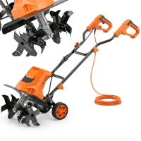 Outsunny Motobineuse Électrique Motoculteur 1500W 6 Lames 65Mn Largeur 40cm Profondeur 20cm Pliable et Étanche IPX4 Orange(m-13)