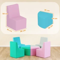 AIYAPLAY Parcours motricité bébé 8PCS, module motricité bébé mousse EPE et housse en PU, design table et chaises, multicolore(m-3)