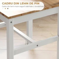 HOMCOM Set 4 Scaune pentru Bucătărie și Living cu Spătar în Formă de Cruce, din Lemn de Pin, 41x46,5x86 cm(m-5)