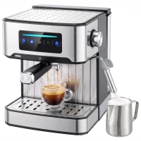 HOMCOM Espresso Machine, 20-Bar Cappuccino Coffee Maker with Frother Wand, 1.6L Tank, Single/Double/Manual Shot, LED Touch(m-15)