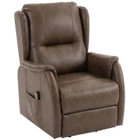 HOMCOM Power Lift Recliner Chair, Dual Motor Electric Lift Chair for Elderly with Remote Control, Brown(m-15)