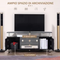 HOMCOM Mobile Porta TV Classico da Soggiorno con 2 ripiani e 2 Armadietti Nero(m-5)