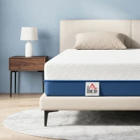 HOMCOM Matelas 140x190cm, matelas 2 personnes, mousse à mémoire de forme au thé vert, housse amovible lavable, fermeté moyenne(m-11)