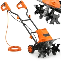 Outsunny Motobineuse Électrique Motoculteur 1500W 6 Lames 65Mn Largeur 40cm Profondeur 20cm Pliable et Étanche IPX4 Orange(m-12)