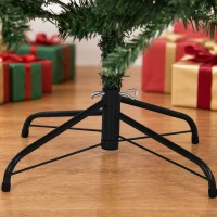 HOMCOM Sapin de Noël Artificiel 150 cm, Arbre de Noël avec 420 Pointes de Branches Articulées, Support Pliable en Acier, Vert(m-14)