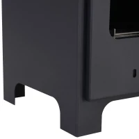 HOMCOM Freestanding Ethanol Fireplace, Bioethanol Fire with 0.9L Tank, 3 Hours Burning Time for Indoor, Black(m-8)