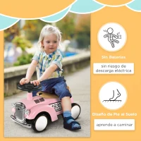 AIYAPLAY Coche Correpasillos para Bebés de 12 a 36 Meses con Bocina Compartimento de Almacenaje y Volante 58x27x35 cm Rosa(m-7)