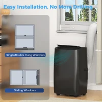 HOMCOM Portable Air Conditioner 12000 BTU BTU, 4-in-1 Air Conditioning Unit, Dehumidifier, Cooling, Fan, Child Lock, 35 m²(m-9)