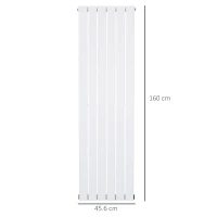 HOMCOM 460 x 1600 mm Double Panel Vertical Designer Radiator, Water-filled Heater for Home, Space Heater, Quick Warm up, Living room, Study, Apartments, White(m-3)