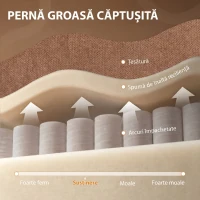 HOMCOM Fotoliu Reclinabil Manual cu Material cu Aspect de In, Suport pentru Picioare și Cotiere Căptușite, Maro Închis(m-7)