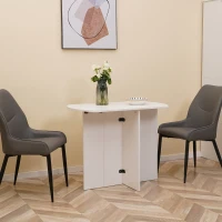 HOMCOM Tavolo da Pranzo Pieghevole Salvaspazio in Legno, 90x60x74cm, Bianco(m-9)