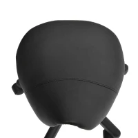 HOMCOM Sgabello Girevole a Sella con Ruote e Altezza Regolabile, Imbottito e Rivestito in Finta Pelle, Nero(m-9)