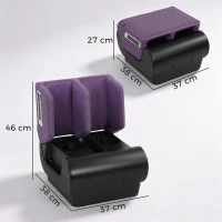 HOMCOM 2 in 1 Foot and Calf Massager with Heat, Air Compression, Timer, 3 Modes & Intensities, Purple and Black(m-3)