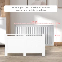 HOMCOM Cubreradiador de MDF Cubierta para Radiador con Listones para Salón Dormitorio Pasillo 151,5x19x82 cm Blanco(m-7)