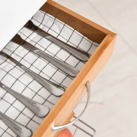 HOMCOM Rolling Kitchen Cart, Utility Storage Cart with 4 Basket Drawers & Side Racks, Wheels for Dining Room, Brown(m-10)