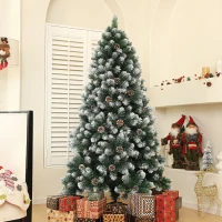 HOMCOM 6ft Snow-Dipped Artificial Pine Christmas Tree(m-10)