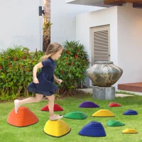AIYAPLAY 11-Piece Stepping Stones for Kids, Stackable Sensory Toys Outdoor Indoor, Obstacle Course for Balance and Motor Skills(m-10)