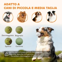 PawHut Lanciatore Automatico di Palline per Cani di Piccola e Media Taglia con 3 Palline, 3 Distanze Regolabili, Verde(m-7)