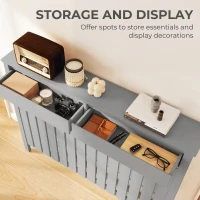 HOMCOM 93 x 119cm Modern Radiator Cover - Grey(m-4)