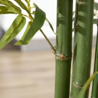 HOMCOM Plantă Artificială de Bambus, 180 cm, Realistă, cu Ghiveci Decorativ pentru Living și Dormitor, Verde(m-9)