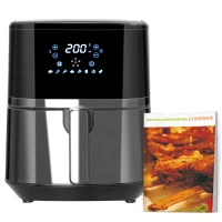 HOMCOM 4.5L Air Fryer, 8-in-1 Digital Air Fryer Oven with Rapid Air Circulation, Temp Control & Timer, Non-stick Basket, Oil-Free Cook, 1500W, Black(m-1)