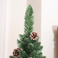 HOMCOM Albero di Natale Innevato Alto 180 cm con 618 Rami, Pigne e Base in Acciaio(m-8)