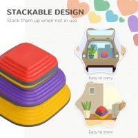 AIYAPLAY Balance Stepping Stones for Kids, 6-Piece Non-Slip Stackable River Stones, Obstacle Courses for Balance and Motor Skill(m-5)